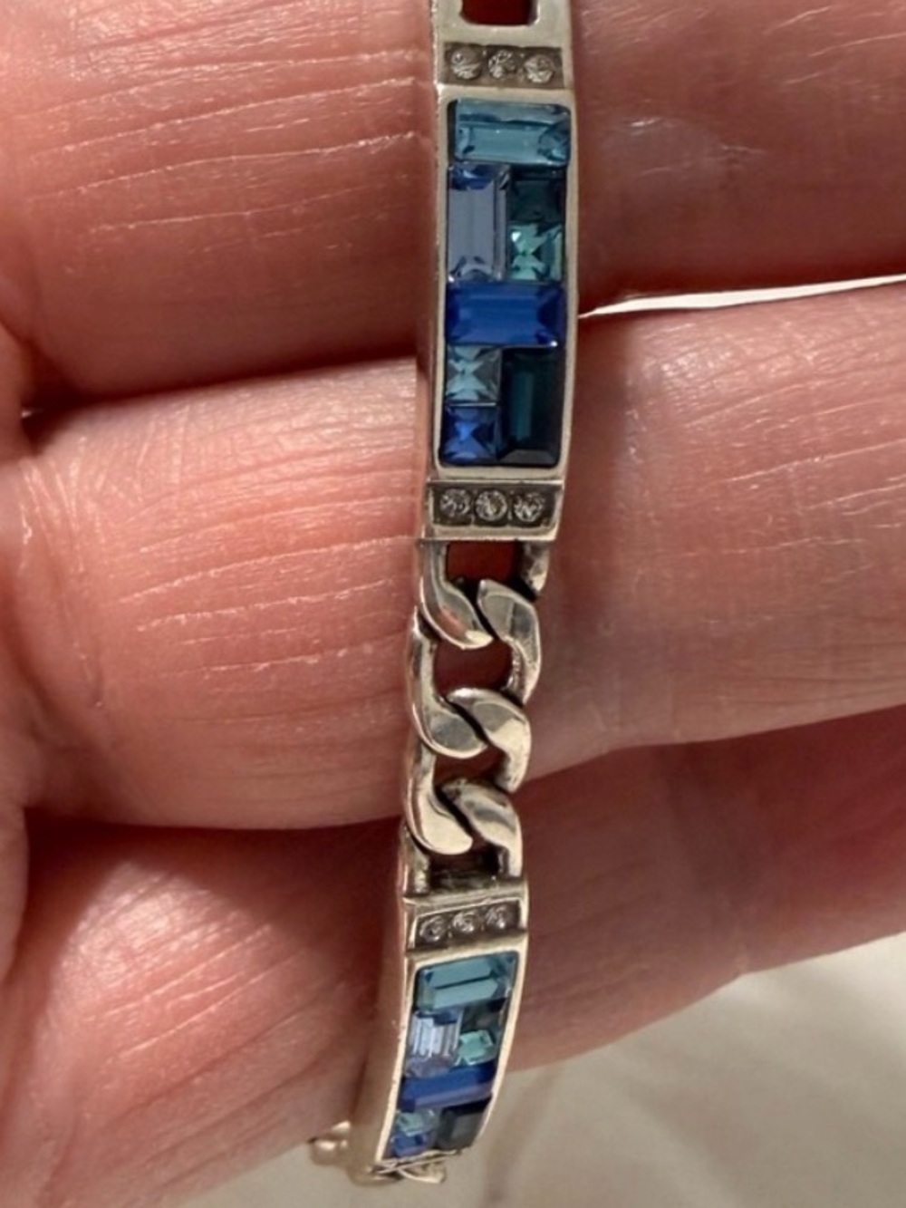 🦋💎 NWT BRIGHTON Blue Swarovski Crystal Bracelet MINT CONDITION! - Picture 1 of 4